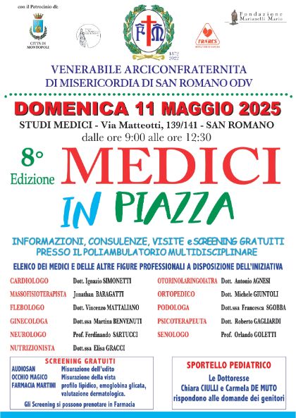 MEDICI IN PIAZZA 2025: L'EDIZIONE NUMERO 8 MEDICI IN PIAZZA 2025: L'EDIZIONE NUMERO 8